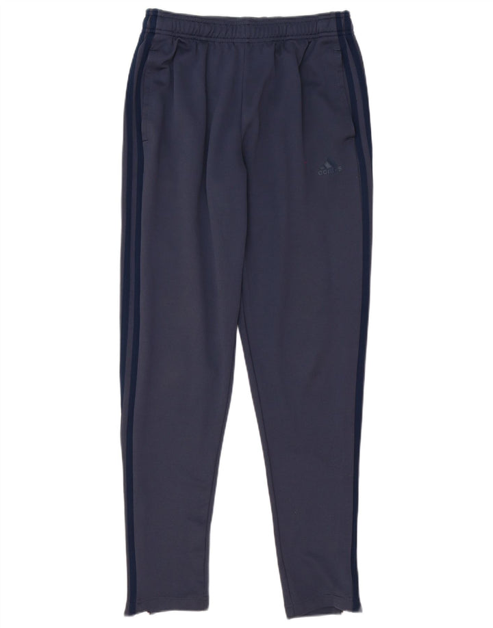 Calças de treino masculinas Adidas UK 40/42 poliéster azul marinho médio