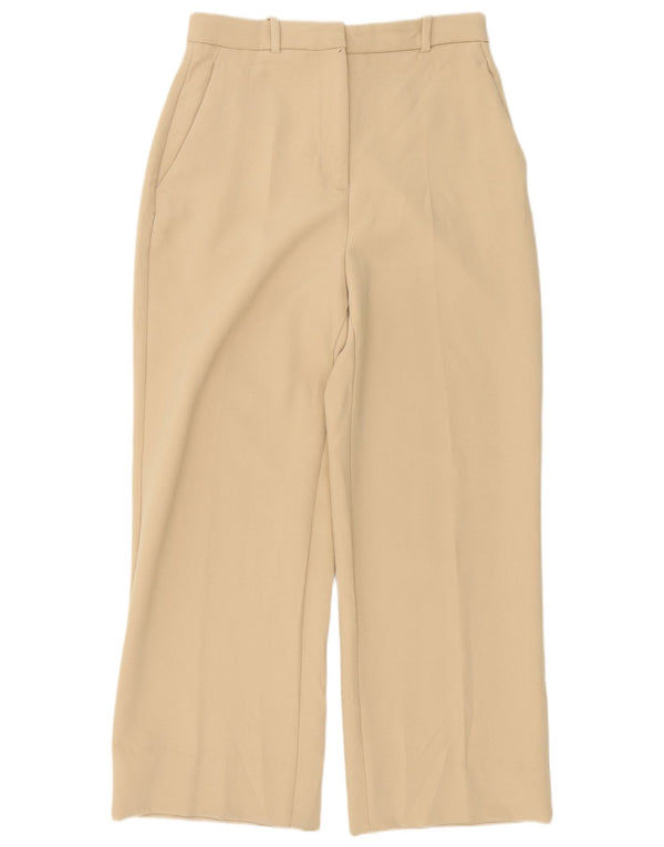 Zara Calça Chino Feminina Cintura Alta Perna Larga Médio W30 L28 Bege