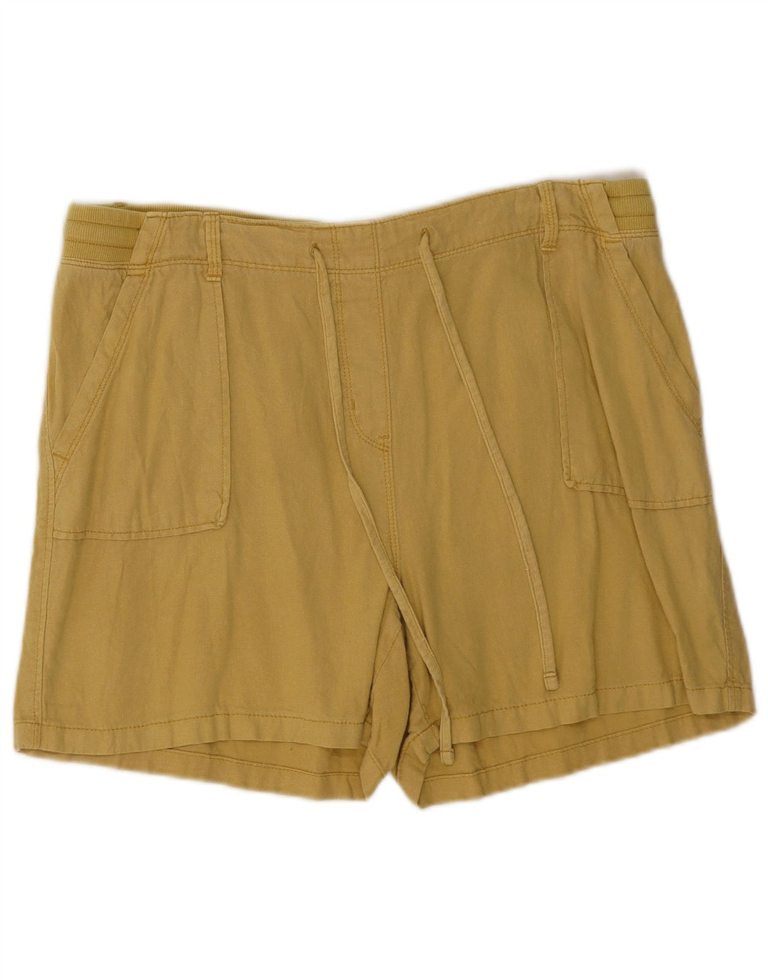Shorts feminino Marks & Spencer Reino Unido 16 grande W34 linho cáqui