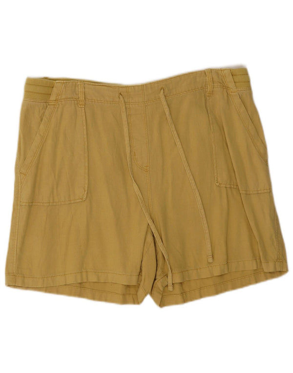 Shorts feminino Marks & Spencer Reino Unido 16 grande W34 linho cáqui