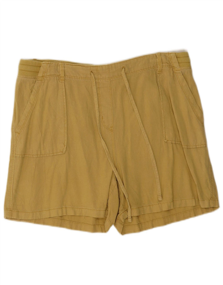 Shorts feminino Marks & Spencer Reino Unido 16 grande W34 linho cáqui