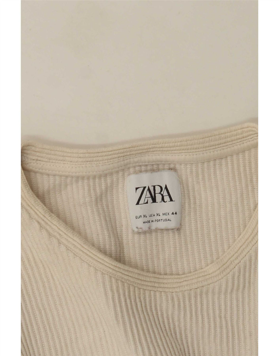 Zara Mens Top Manga Longa XL Off White