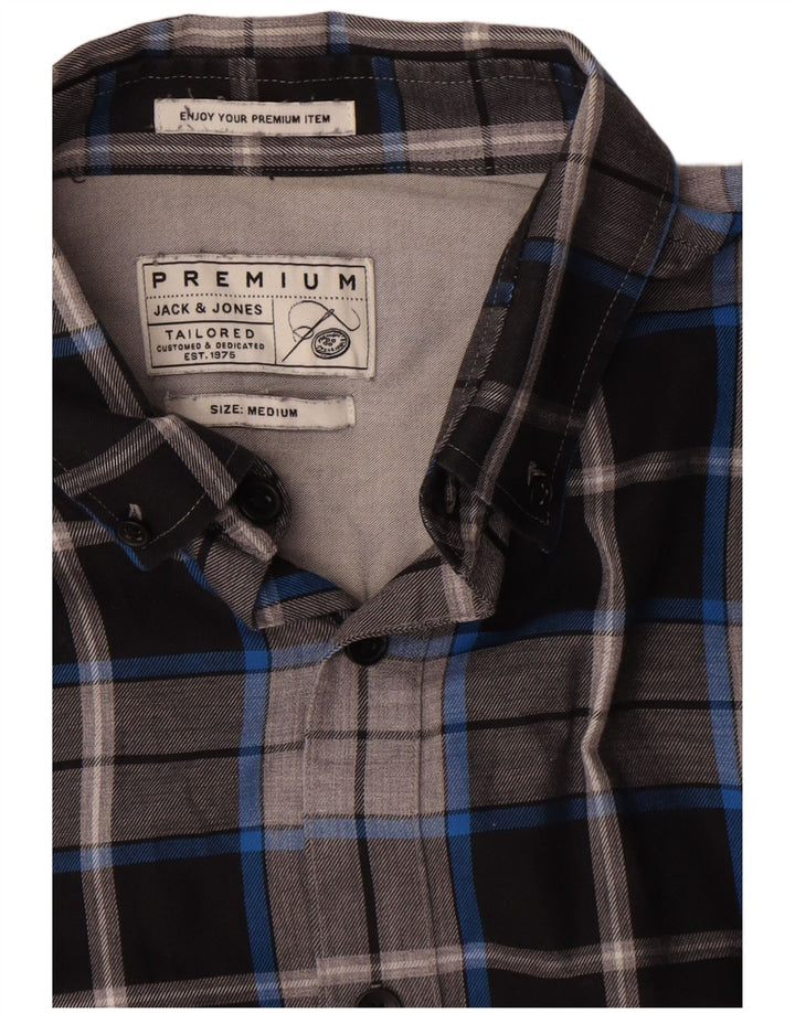 Camisa masculina de flanela Jack & Jones média de algodão xadrez multicolorido