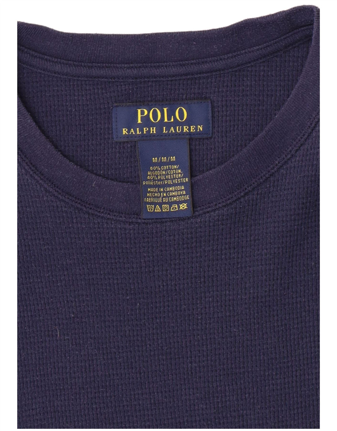 POLO RALPH LAUREN Top masculino manga comprida médio algodão azul marinho