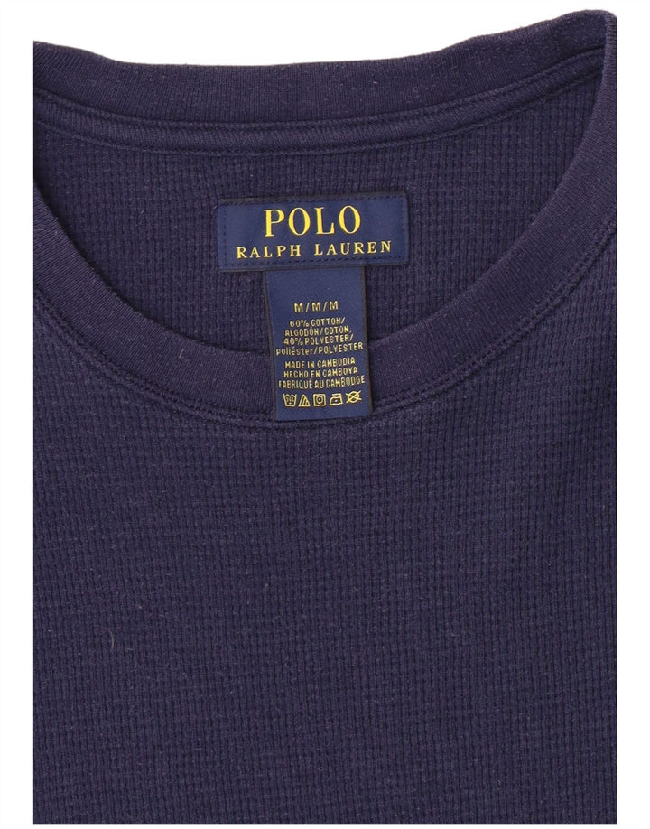 POLO RALPH LAUREN Top masculino manga comprida médio algodão azul marinho