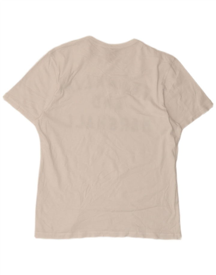 Camiseta gráfica masculina Franklin & Marshall Top médio algodão branco
