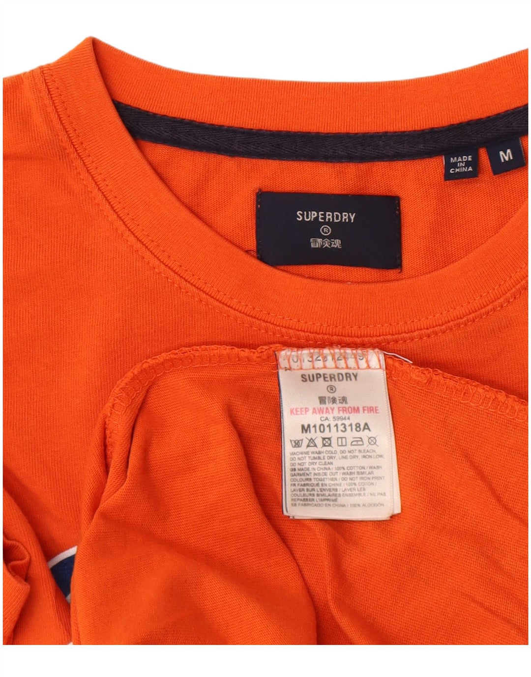 Superdry Mens Graphic T-Shirt Top Médio Algodão Laranja