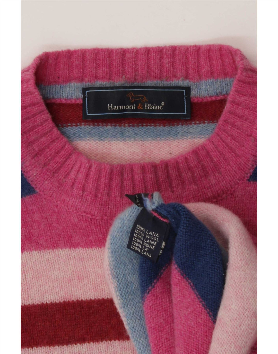 Suéter masculino Harmont & Blaine com gola redonda listrado médio multicolorido