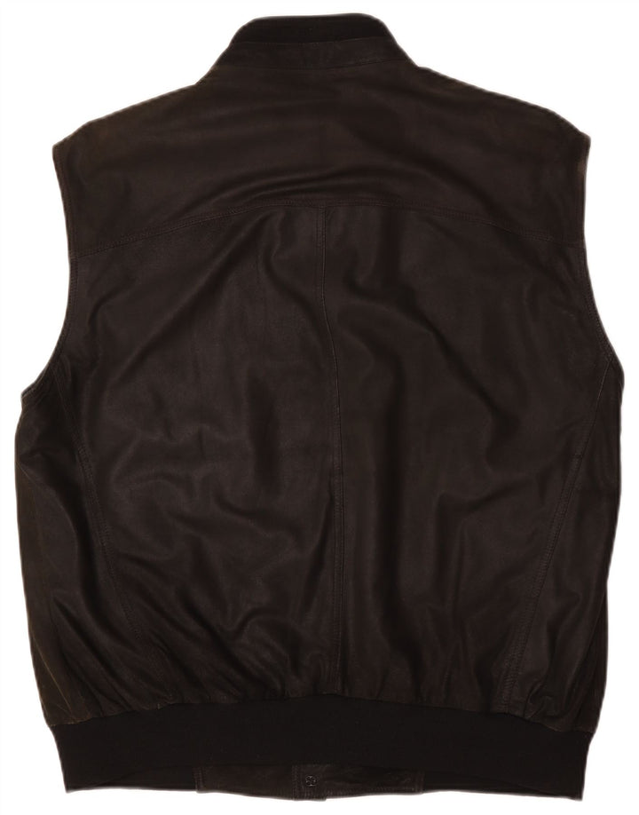 Colete masculino de couro Striwa IT 58 4XL couro preto