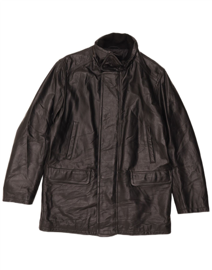 Casaco de couro masculino Conbipel IT 52 grande couro preto