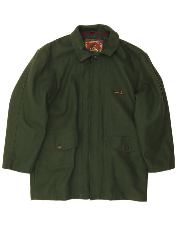 Sobretudo masculino Navigare UK 40 grande lã verde