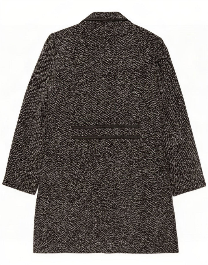 Sobretudo feminino Liz Claiborne Reino Unido 12 Lã manchada preta média