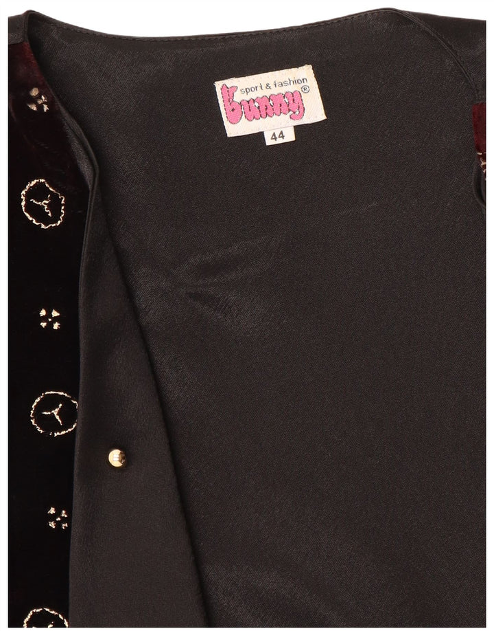 Colete vintage feminino aberto EU 44 XL marrom floral