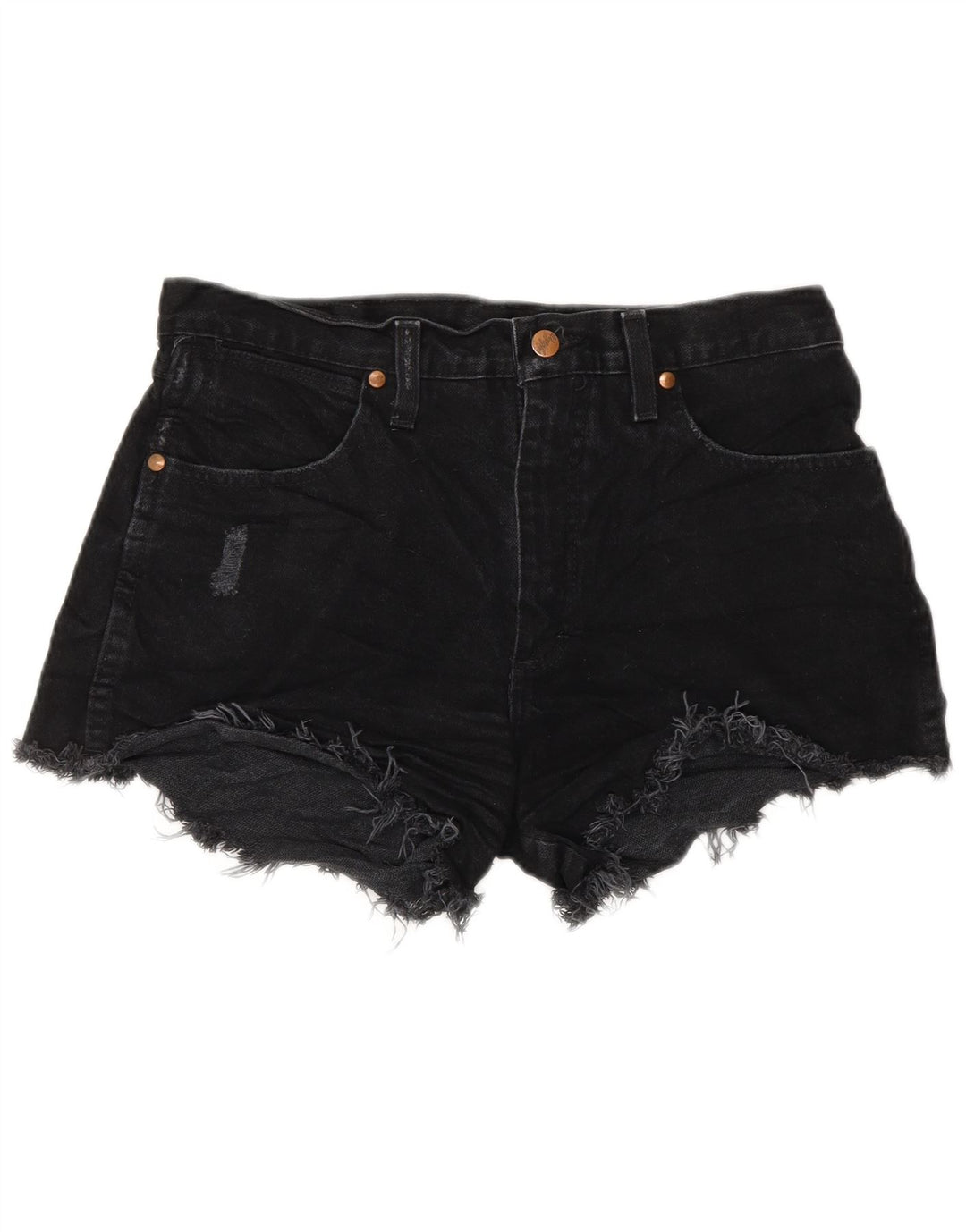 Shorts jeans feminino desgastado WRANGLER W32 grande preto