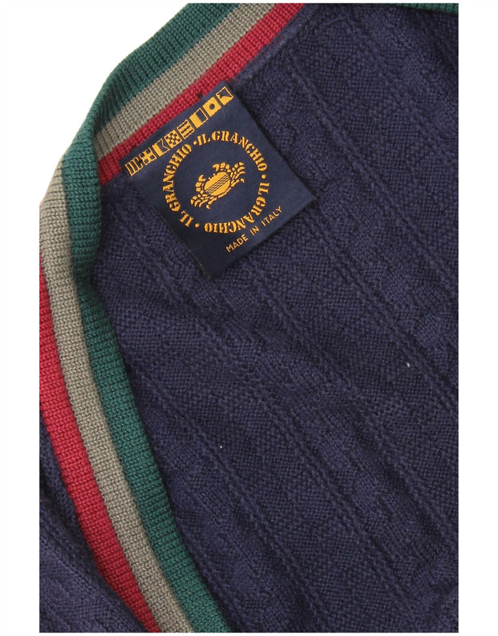 Suéter cardigã masculino IL GRANCHIO XL azul marinho