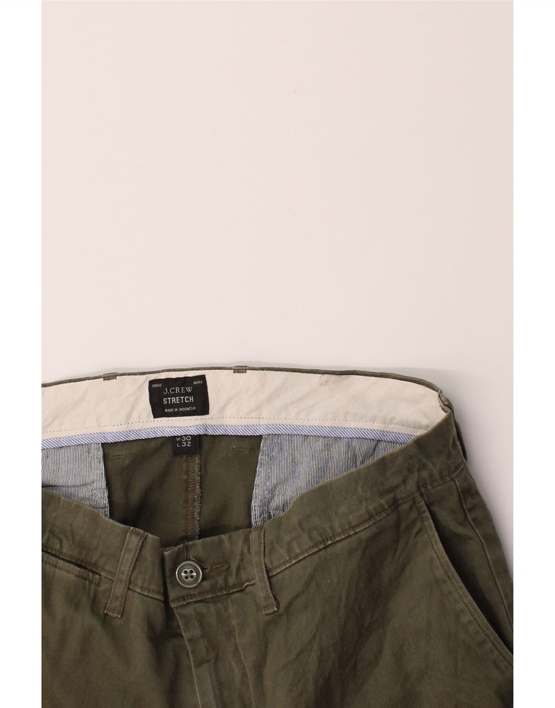 J. CREW Mens Slim Chino Trousers W30 L32 Khaki Cotton Vintage J. Crew and Second-Hand J. Crew from Messina Hembry 