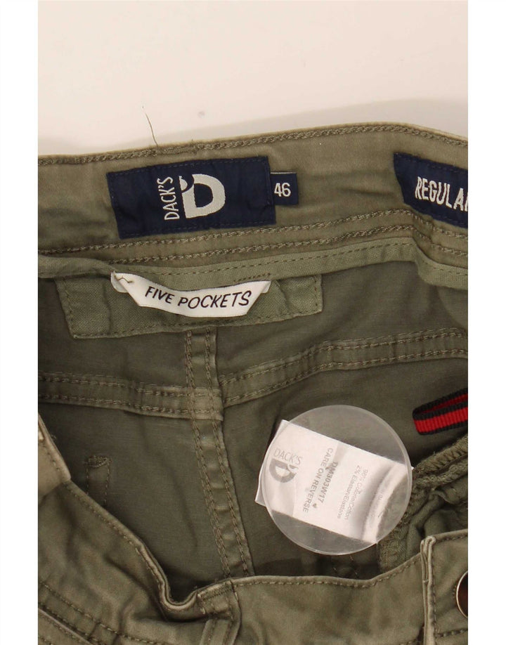 Calça feminina reta casual Dack's IT 46 grande W32 L28 cáqui
