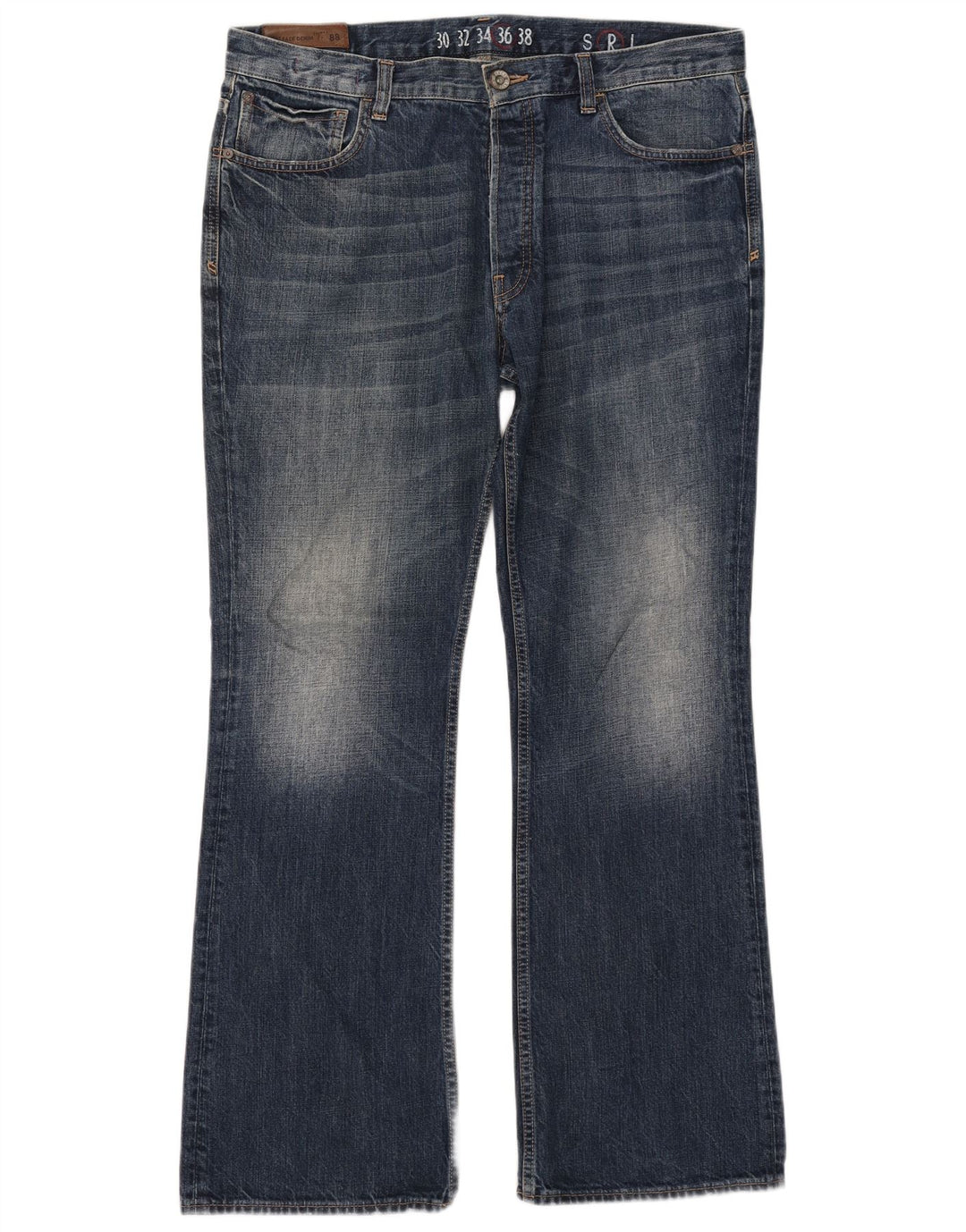 Fat Face Masculino Bootcut Jeans W36 L32 Azul Marinho Algodão