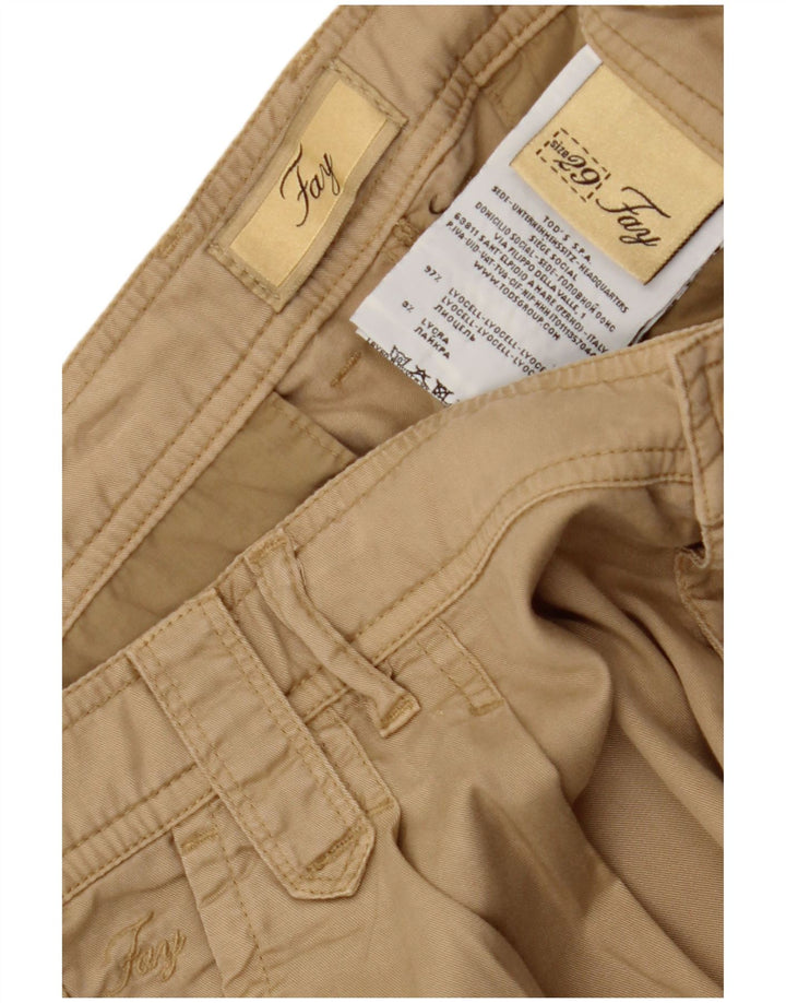 Shorts Chino Feminino FAY W29 Médio Bege Lyocell