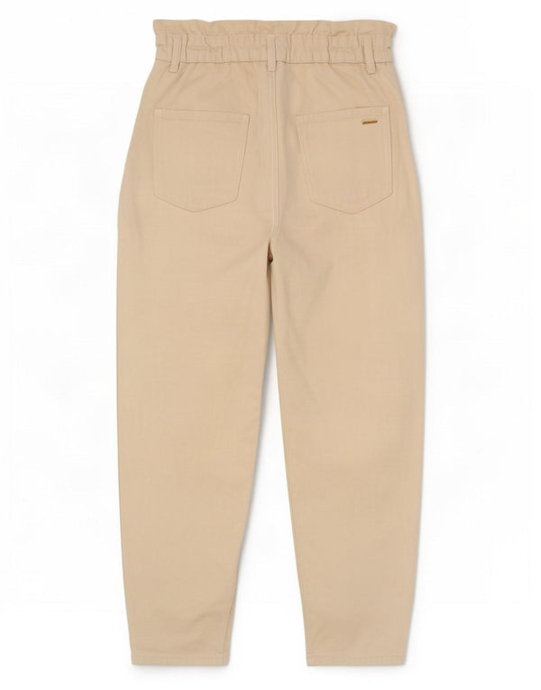 Zara Jeans feminino cintura alta solta UE 38 pequeno W28 L25 algodão bege