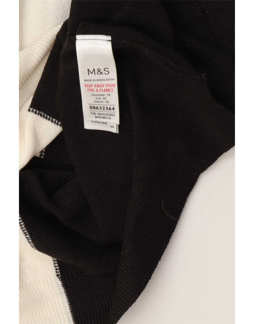 Suéter feminino Marks & Spencer com gola redonda Reino Unido 14 grande multicolorido