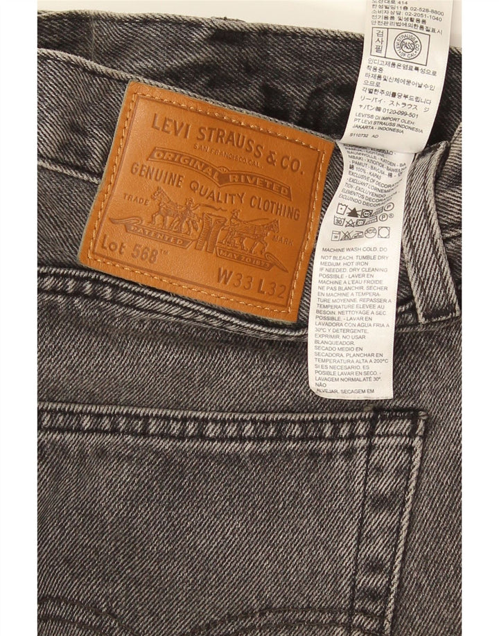 Calça jeans masculina Levi's solta W33 L32 cinza algodão