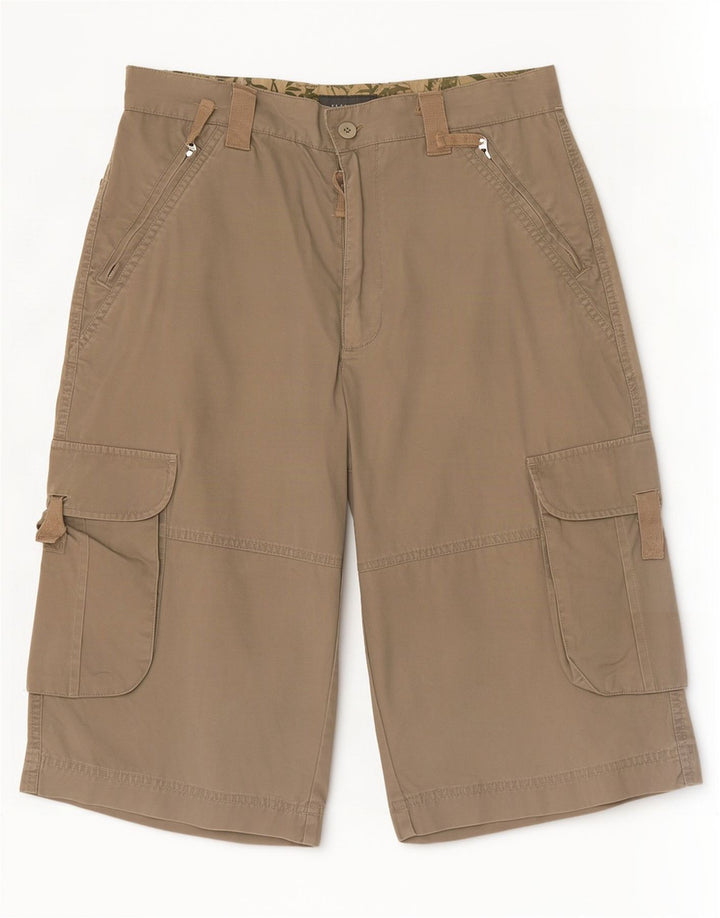 Zara Mens Cargo Shorts EU 38 Pequeno W30 Algodão Cáqui