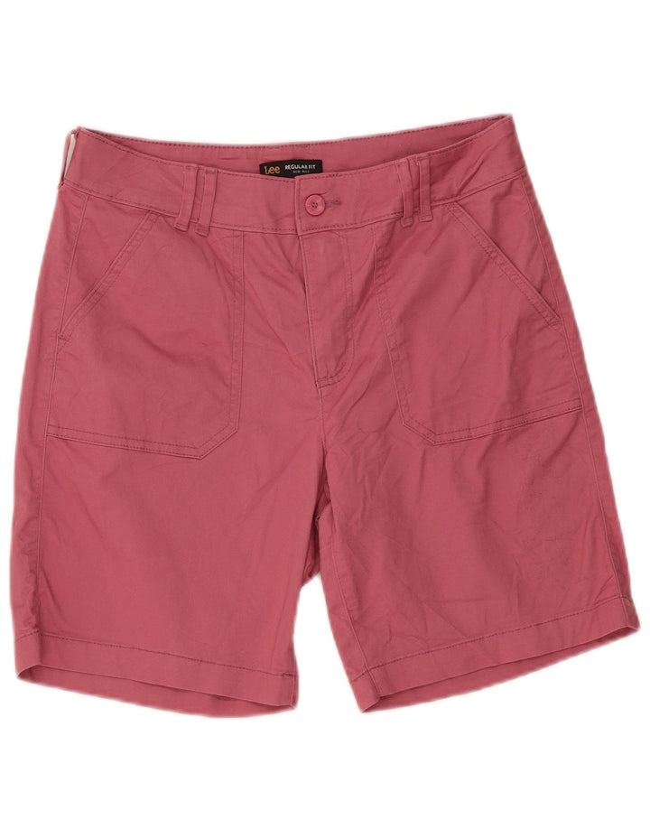 Shorts chino feminino LEE cintura média regular ajuste US 8 médio W30 algodão rosa