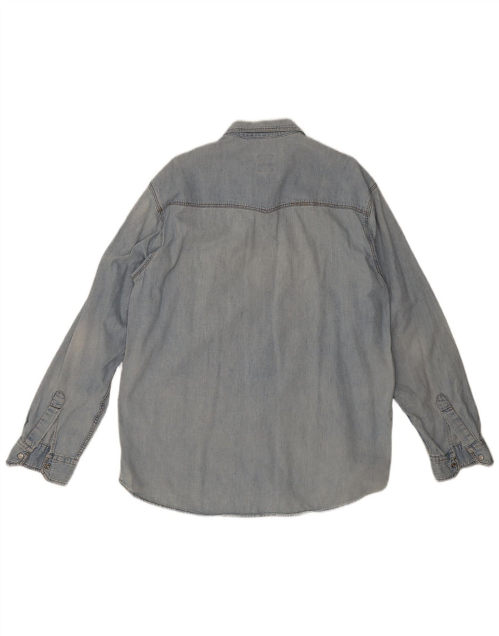 Camisa jeans masculina Rifle XL algodão azul