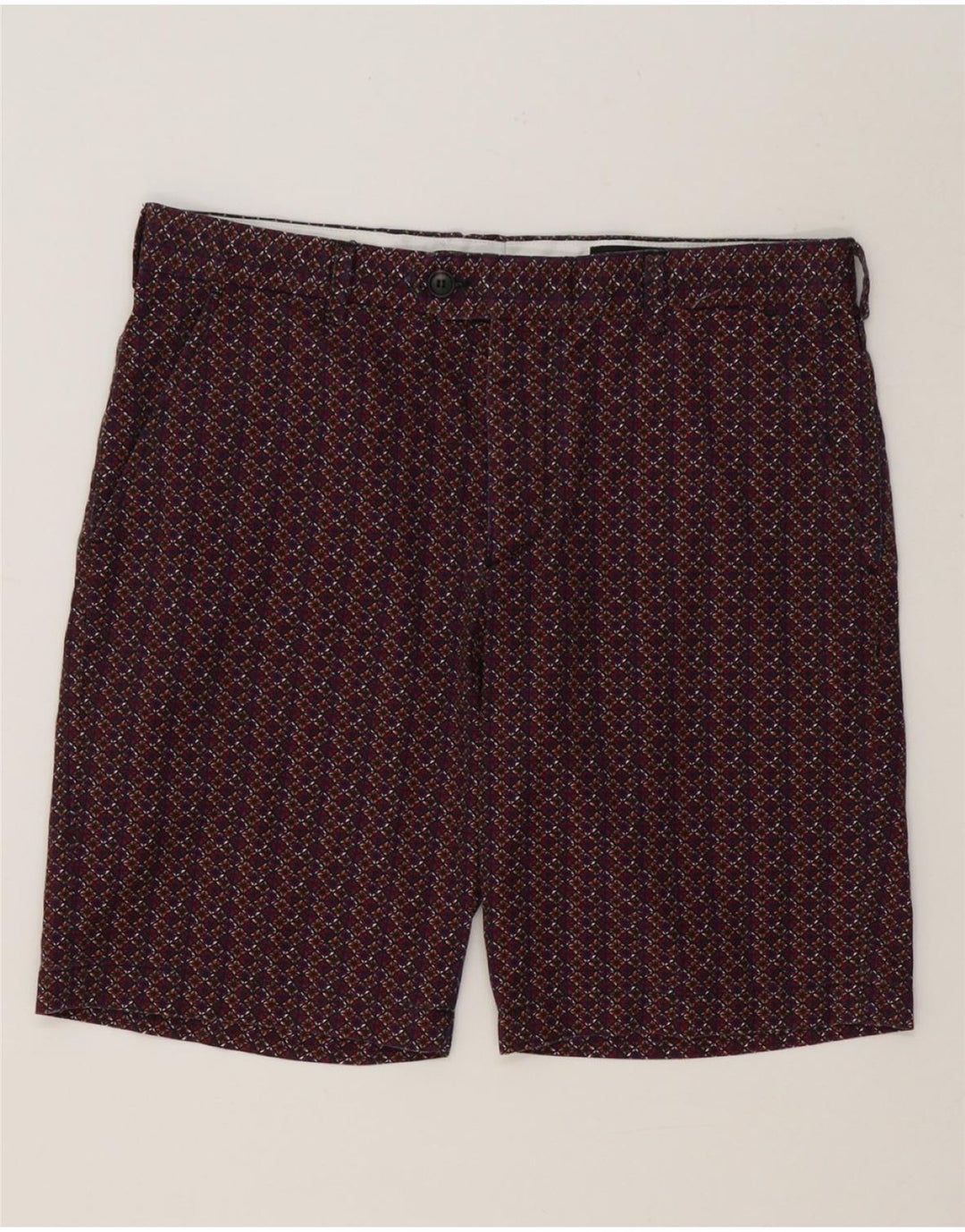 French Connection Mens Chino Shorts W34 Grande Geométrico Multicolorido
