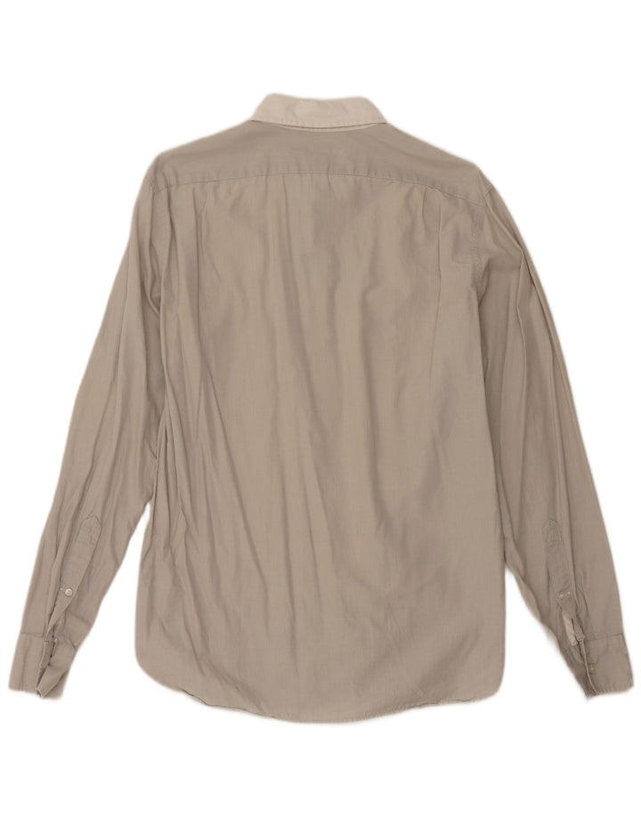 Camisa masculina slim J. Crew algodão cinza médio