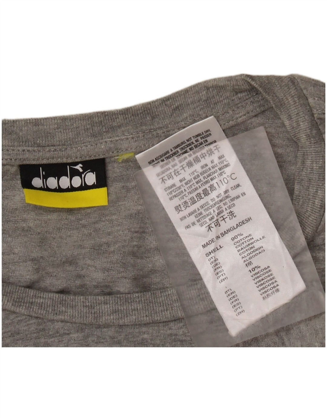 Camiseta masculina gráfica DIADORA Top XL algodão cinza