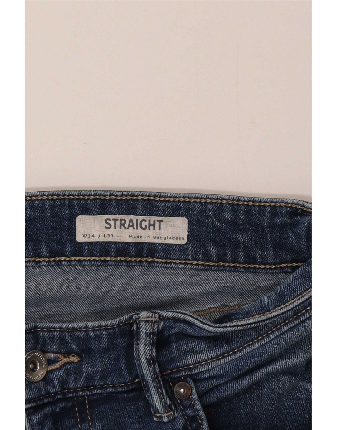 Jeans retos masculinos Marks & Spencer W34 L31 algodão azul
