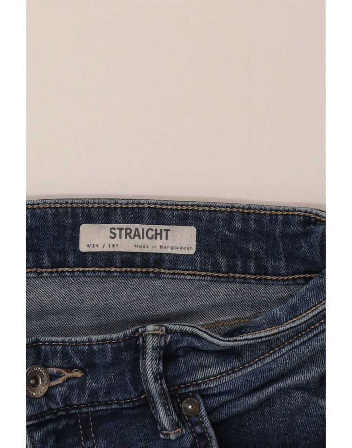 Jeans retos masculinos Marks & Spencer W34 L31 algodão azul