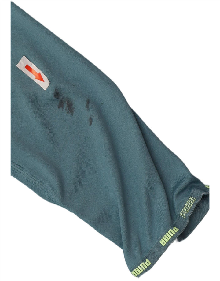 Puma Meninos Zip Neck Pullover Treino Top 13-14 Anos Azul Poliéster