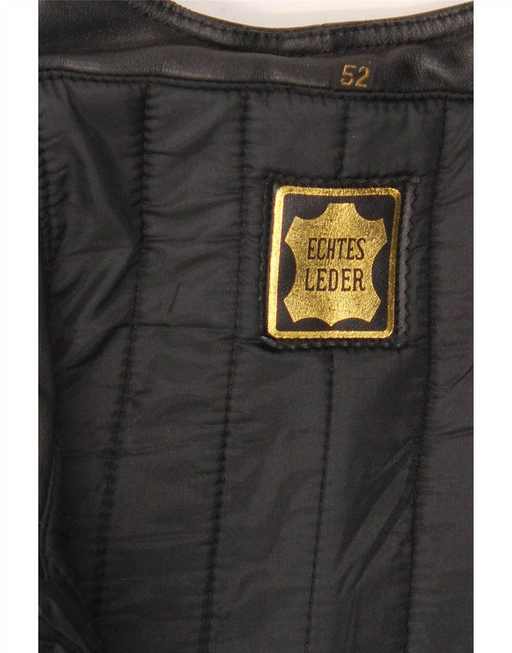 Macacão de couro masculino vintage IT 52 grande W34 L34 preto