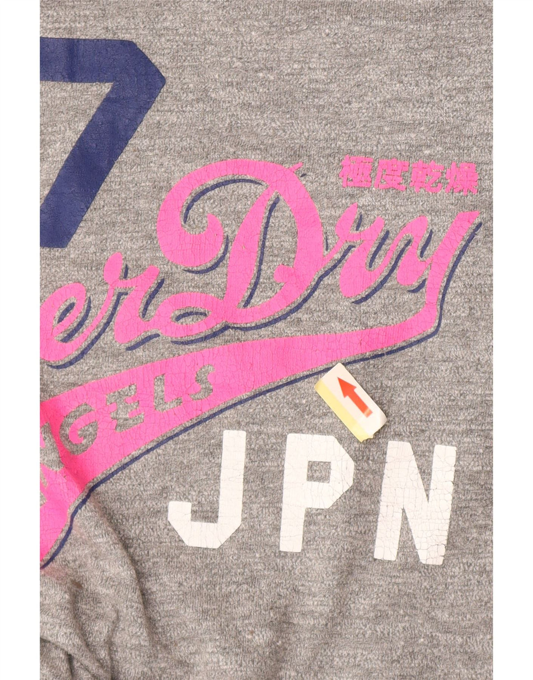 Camiseta feminina Superdry com estampa gráfica UK 14 grande algodão cinza