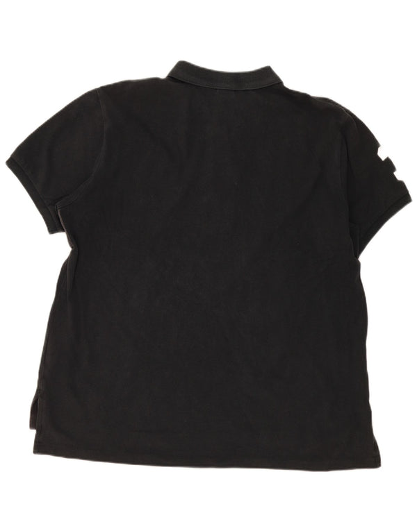 Camisa polo Ralph Lauren masculina com ajuste personalizado gráfico 2XL algodão preto