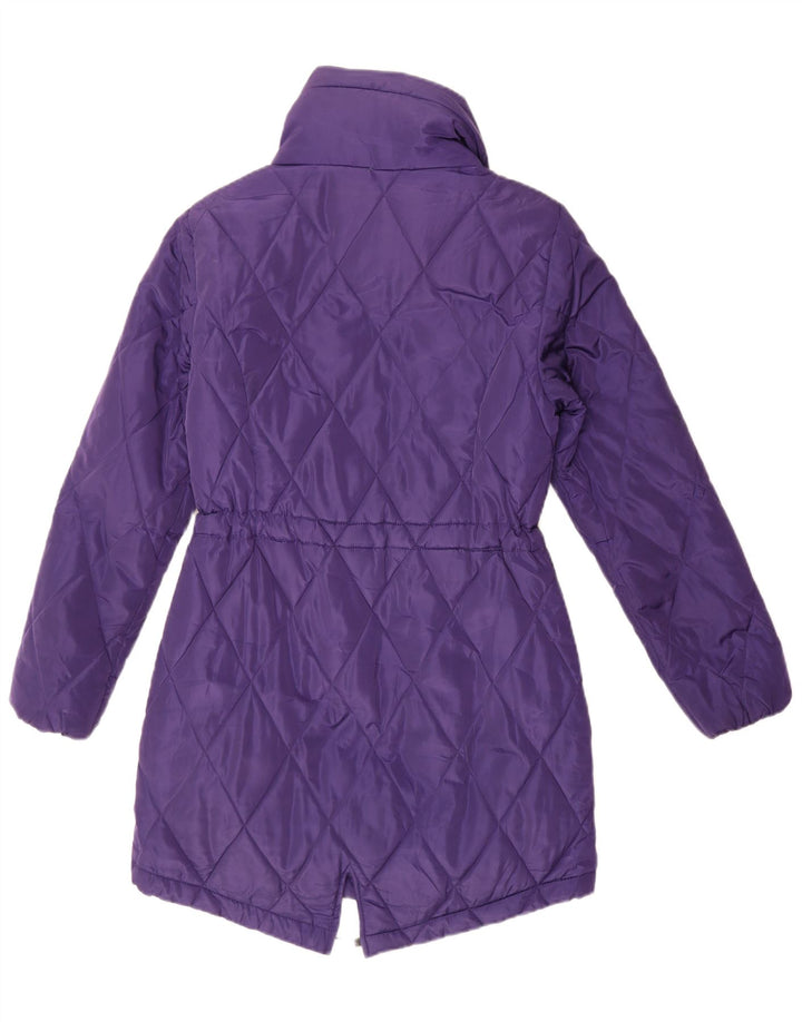 Casaco acolchoado feminino Marks & Spencer Reino Unido 8 pequeno poliéster roxo