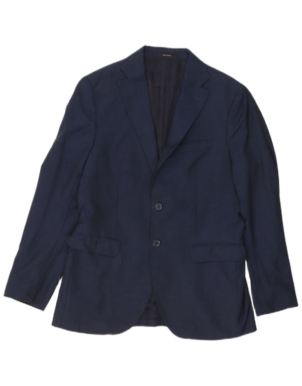 Jaqueta blazer masculina Massimo Dutti com 2 botões IT 48 lã azul marinho médio