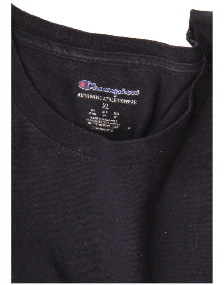CHAMPION Top gráfico masculino manga comprida XL azul marinho