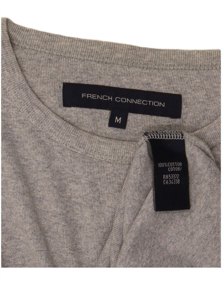 Top masculino French Connection manga longa algodão manchado cinza médio