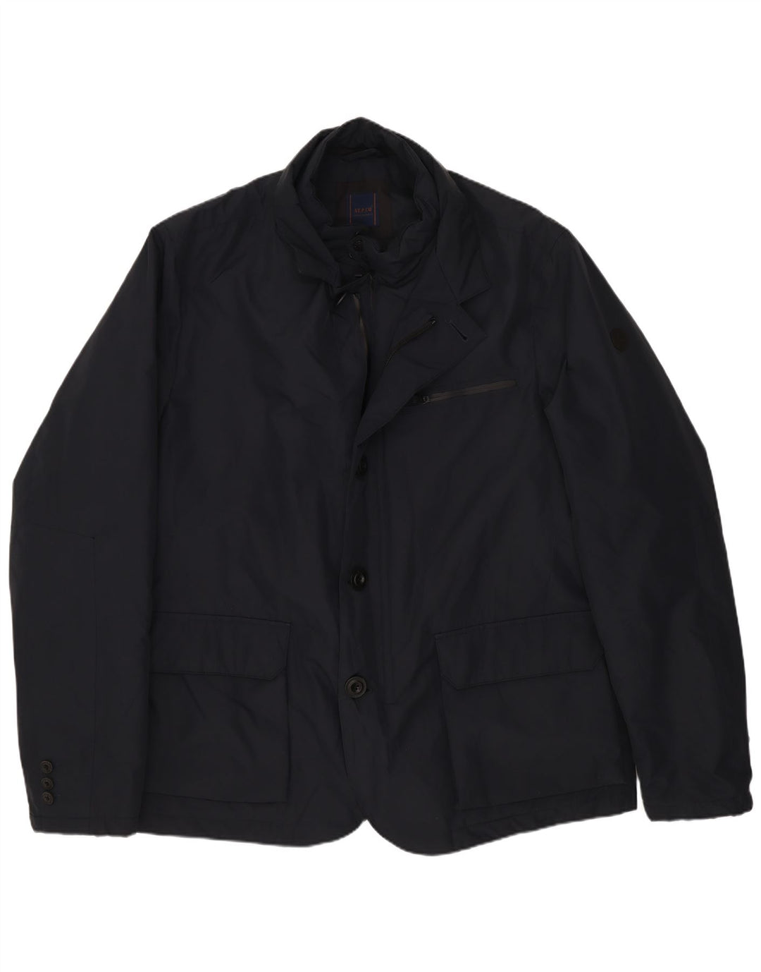 Jaqueta blazer masculina AT.P.CO com 3 botões Reino Unido 44 2XL azul marinho poliéster