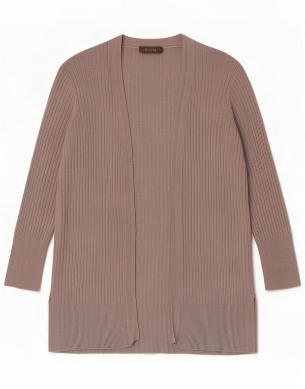 Suéter cardigã feminino aberto Oasis Reino Unido 12 viscose cinza médio