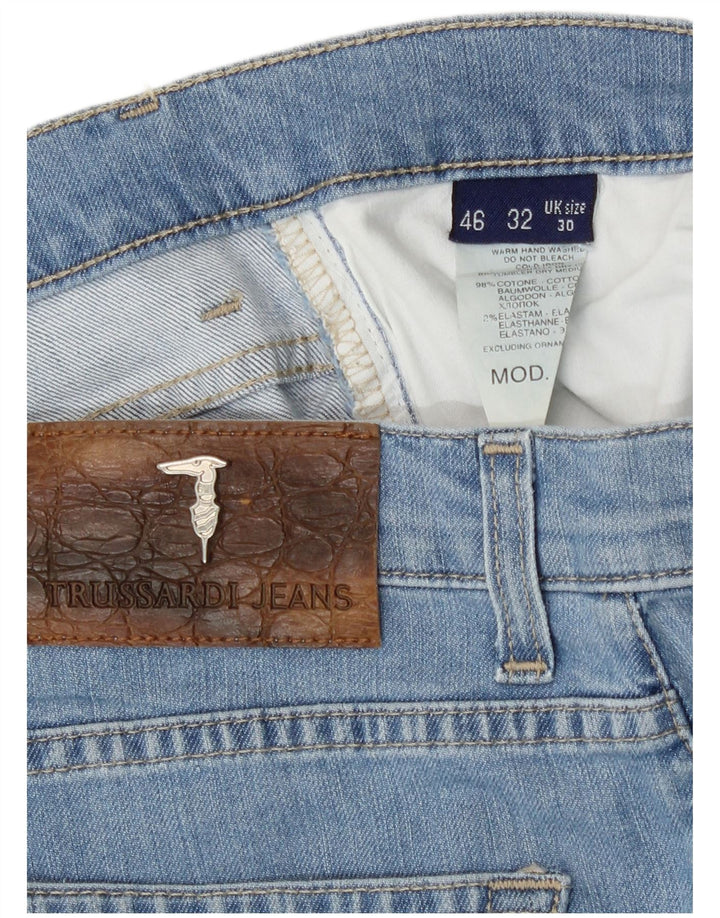 Jeans retos femininos Trussardi W30 L29 algodão azul