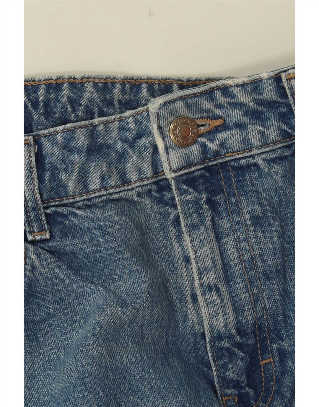 Jeans feminino Topshop largo W30 L32 algodão azul
