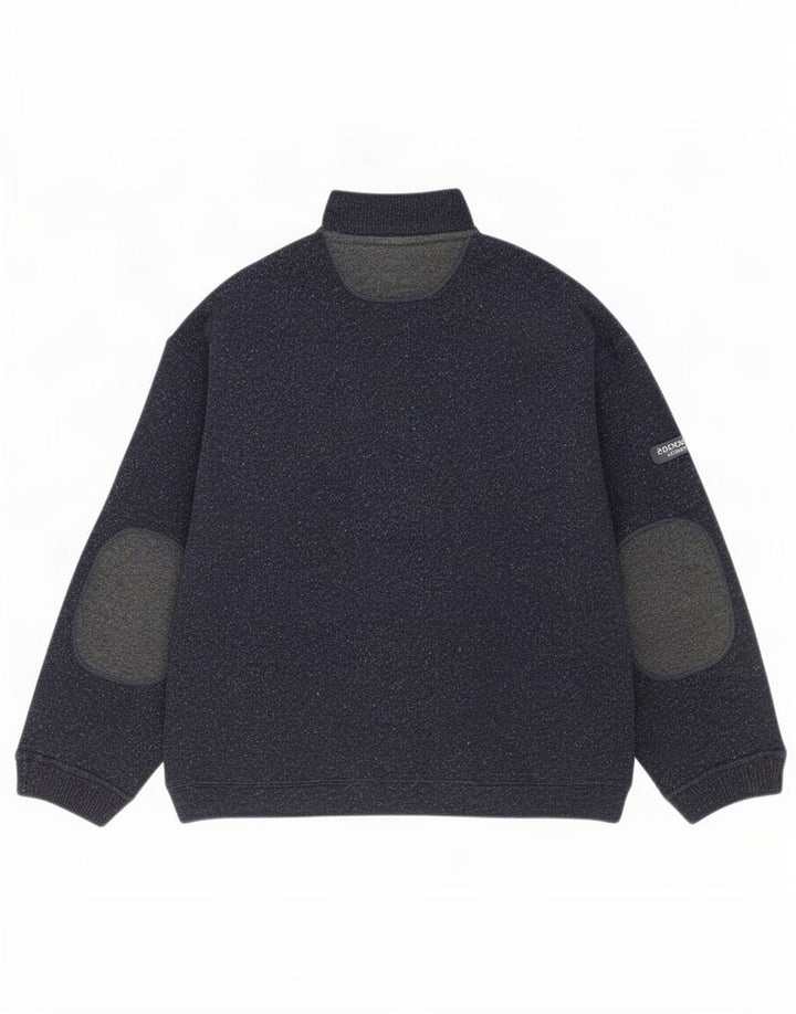 Suéter masculino Colmar com zíper e gola alta de lã manchada azul marinho médio