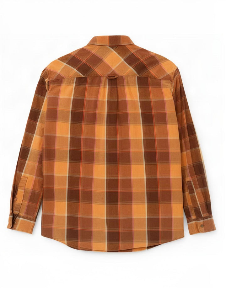 Camisa masculina Marlboro Classics grande marrom xadrez algodão