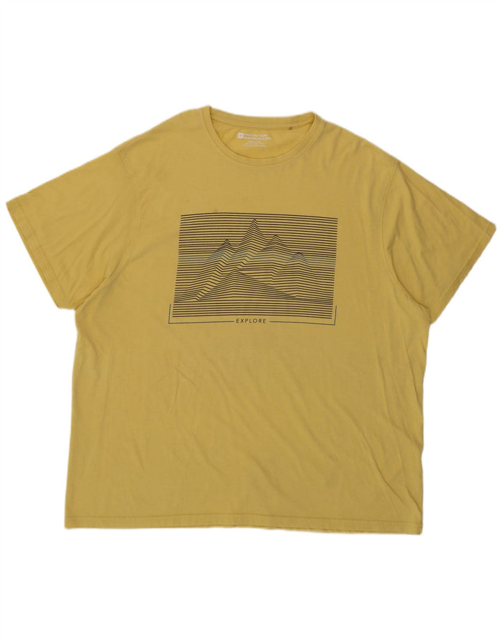 Camiseta gráfica masculina Mountain Warehouse Top 3XL de algodão amarelo