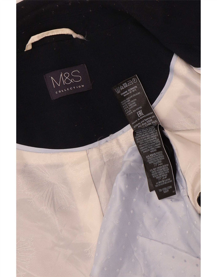 Jaqueta blazer feminina Marks & Spencer com 1 botão Reino Unido 16 grande azul marinho
